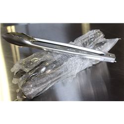 8 NEW 9" STAINLESS EXTRA HEAVY DUTY TONGS -