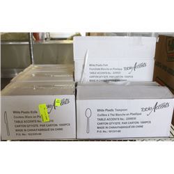 6 CASES OF PLASTIC UTENSILS