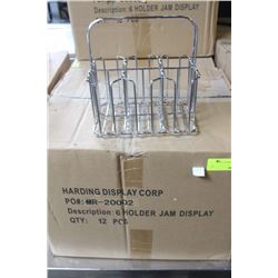 1 DOZEN, 6-SLOTTED JAM DISPLAY HOLDERS ON CHOICE: