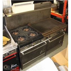 5' GARLAND STOVE DOUBLE OVEN 36" FLAT TOP AND