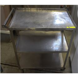 3 TIER STAINLESS STEEL FOUR WHEEL CART