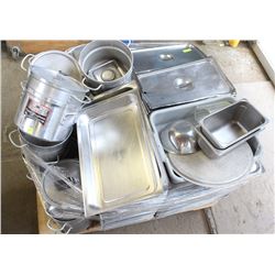 PALLET OF SS INSERTS, STOCK POTS & INSERT LIDS