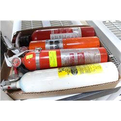 LOT OF 4 FIRE EXTINGUISHERS FULLY CHARGED