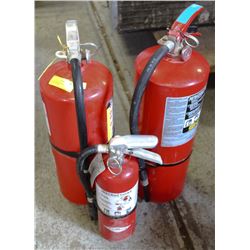 LOT OF TWO 20LB & ONE 5LB FIRE EXTINGUISHERS