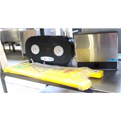 LOT W/ TOILET PAPER DISPENSER, NAPKIN DISPENSER &