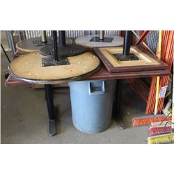 LOT OF 3 SQUARE RESTAURANT TABLES-2 LARGE, 1 SMALL