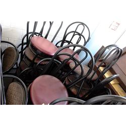 LOT OF 24 BLACK METAL FRAME WITH VINYL SEATS