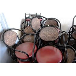 LOT OF 14 BLACK METAL FRAME ARM CHAIRS