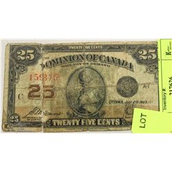 1923 CANADIAN SHINPLASTER