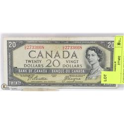 CANADIAN 1954 DEVILS FACE  $20  BILL