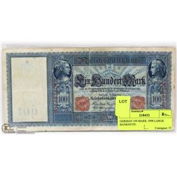 GERMAN 100 MARK 1908 LARGE BANKNOTE.