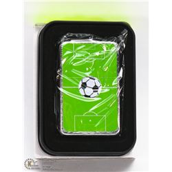 NEW ZIPPO STYLE LIGHTER W/ A SOCCER THEME