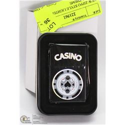 NEW ZIPPO STYLE LIGHTER W/ CASINO THEME