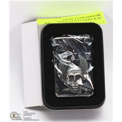 NEW ZIPPO STYLE LIGHTER W/ WINGED SKULL HEAD