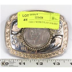 BELT BUCKLE WITH INLAY 1976 IKE DOLLAR