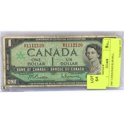 1967 CANADIAN $1.00 BILL.