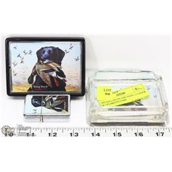 3PC KING BUCK ASH TRAY, LIGHTER & CIGARETTE CASE