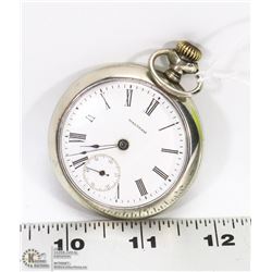 VINTAGE WALTHAM POCKET WATCH WITH STAMPED SILVER