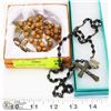 Image 1 : 2 NEW ROSARIES - WOOD  AND BEEDED