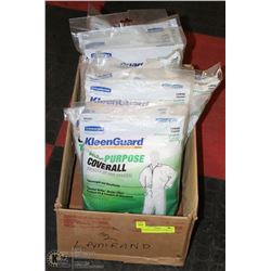 8 LARGE DISPOSABLE COVERALLS.