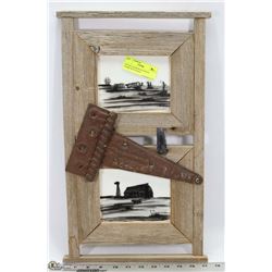ANTIQUE BARNWOOD PHOTO FRAME WITH HINGE