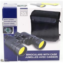 PAIR OF 20X50 BINOCULARS WITH BUILT IN COMPASS IN