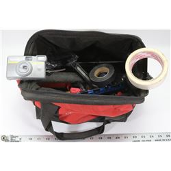 MILWAUKEE TOOL BAG WITH TOOLS INCL HAMMER, SOCKETS