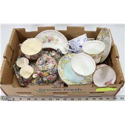 FLAT OF TEACUPS INCL. ROYAL WINTON GRIMWADES FULL