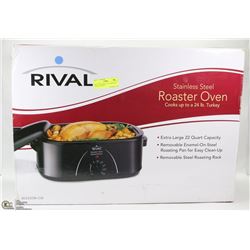 RIVAL STAINLESS STEEL ROASTER OVEN 22 QUART
