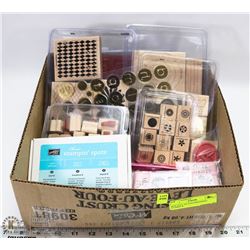 BOX FULL OF SCRAPBOOKING STAMPS &