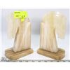 PAIR OF NATURAL STONE HORSE BOOKENDS
