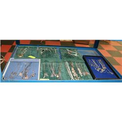 GROUP OF 7 DISPLAYS WITH ASSORTED CHAINS,