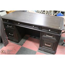 WOOD TONE DOUBLE PEDESTAL DESK