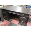 WOOD TONE DOUBLE PEDESTAL DESK