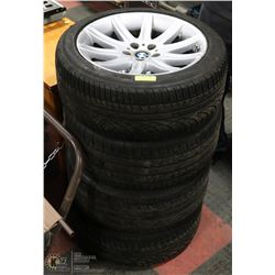 4 BMW ALLOY 5 BOLT RIMS WITH TIRES MICHELIN XSE