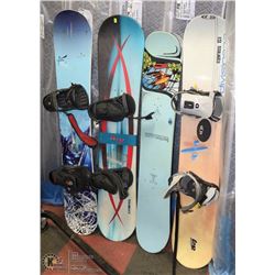 GROUP OF 4 ASSORTED PAWN SHOP SNOWBOARDS-3 WITH