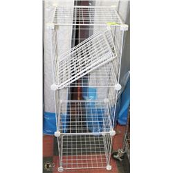 LOT OF CUBE WIRE SHELVING