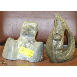 2 ASSORTED SOAP STONE CARVINGS