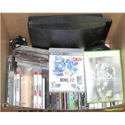 PAWN SHOP BOX WITH XBOX 360, PS3 AND ATARI GAMES