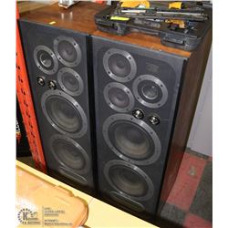 PAIR OF WHARFEDALE TOWER SPEAKERS, WHEEL NEEDS