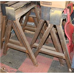 GROUP OF 4 HEAVY DUTY METAL SAWHORSES. TOOLS
