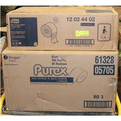 2 CASES OF TORQUE AND PUREX TOILET PAPER