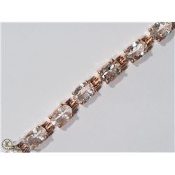 1) STERLING SILVER GP MORGANITE TENNIS BRACELET