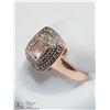 Image 2 : 7) ST. SILVER ROSE-GOLD PLATED MORGANITE RING