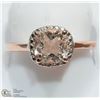 Image 1 : 21) ST. SILVER ROSE-GOLD PLATED MORGANITE RING