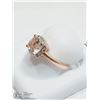 Image 2 : 21) ST. SILVER ROSE-GOLD PLATED MORGANITE RING