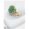 Image 2 : 23) STERLING SILVER GOLD-PLATED EMERALD RING