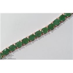 25) STERLING SILVER GP EMERALD TENNIS BRACELET
