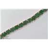 Image 1 : 25) STERLING SILVER GP EMERALD TENNIS BRACELET