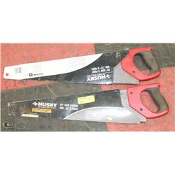 PAIR OF HUSKY 20" HANDSAWS. TOOLS